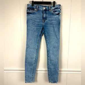 True Religion Jennie Curvy Mid Rise Super Skinny Denim Blue Jeans Size 28 Casual